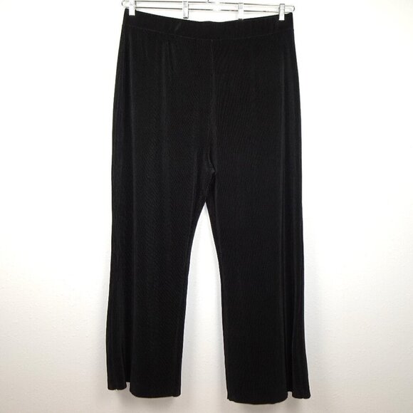 Dex Wide Leg Pants Women's Plus Size 3X Black Ribbed Textured Stretch Comfort - Picture 1 of 9